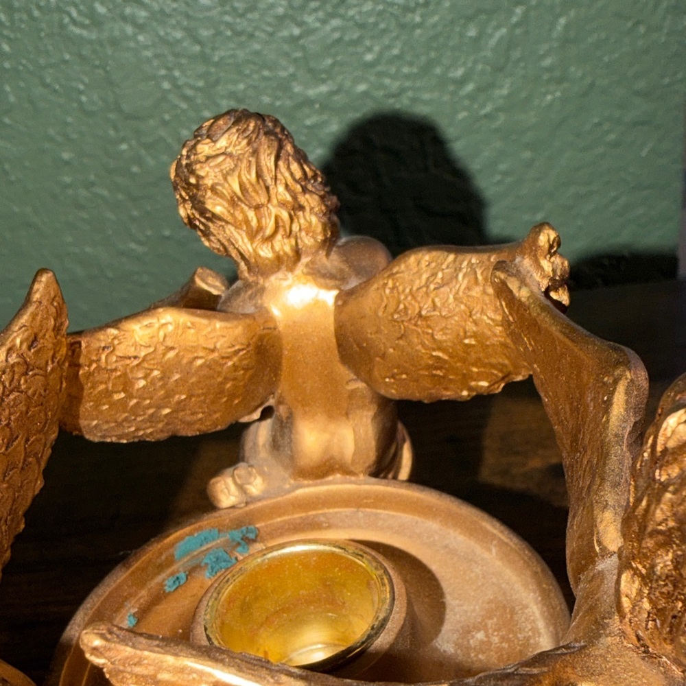 Vintage Gold Cherub Candle Holder - Picture 16 of 16